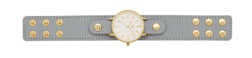 Make Time Watch face with Gray band. #goldwatch #jewleryaccessories #highfashionjewelry